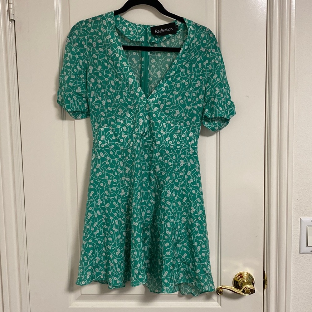 Realisation Par Green Floral Dress